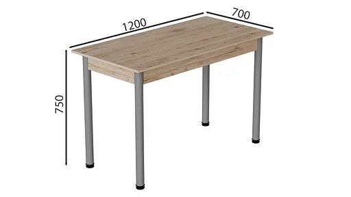 Стіл кухонний Ferrum-decor Беніта 75x120x70 Сірий ДСП Сан-Марино 16мм (FRD-105645) - фото 2