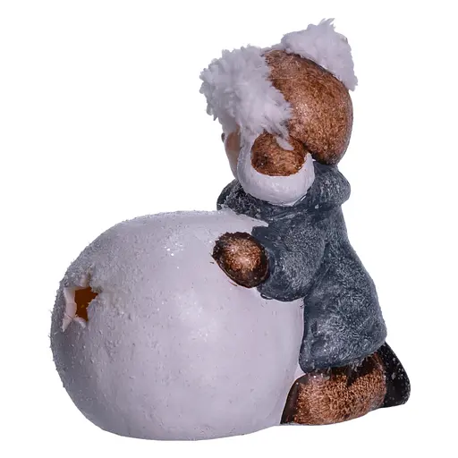 Новорічна фігурка з підсвіткою Дівчинка зі сніговою кулею з фарфори 11×7×12 см Yiwu CR-5-12 - фото 5