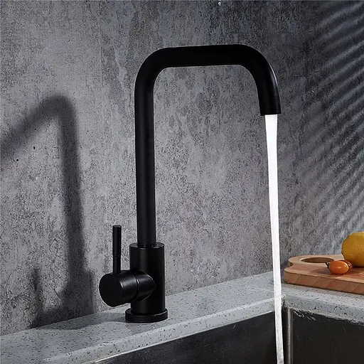 Кран змішувач ванна кімната кухонна раковина Чорний - фото 4