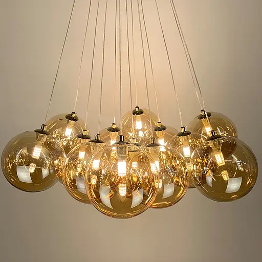 Люстра-пучок с янтарными плафонами Line.F MJ 142-650 AB+AM - фото 7