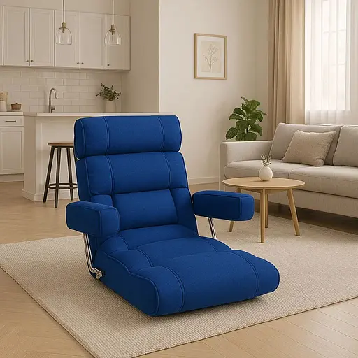 Кресло-диван Costway Mary напольное с подлокотниками синий - фото 4