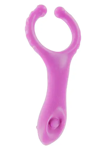 Эрекционное кольцо Toy Joy Vibrating Clit-stim C-ring 10 см розовый - фото 3