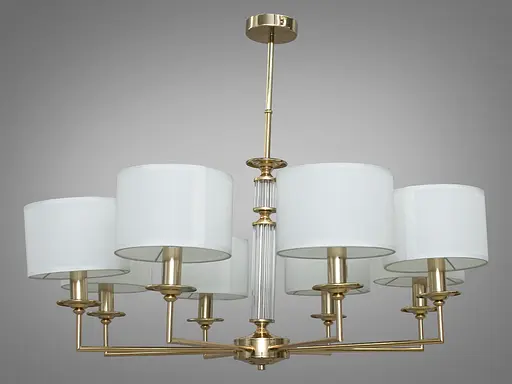 Неймовірно красива, вишукана, сучасна люстра з текстильними абажурами - фото 1