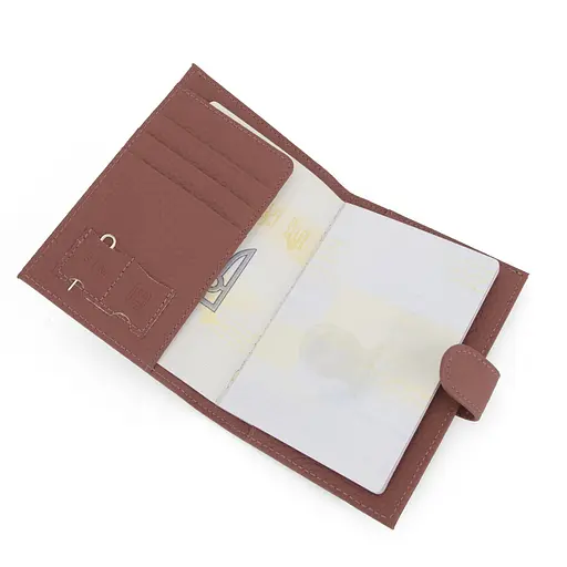 Обложка на паспорт 3459 кожаная с карманом для денег красная - фото 7