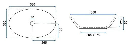 Умивальник Rea Pamela shiny aiax накладний REA-U9685, Мармур - фото 6
