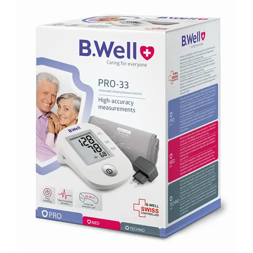 PRO-33 Измеритель артериального давления B.Well манжета размера M с чехлом - фото 8