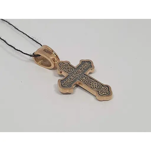 Золотий хрестик Харківська ювелірна фабрика Розп'яття Христа. 11492-Ч - фото 3