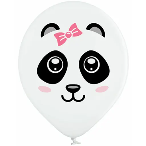 Шарик воздушный латексный с принтом 30 см (25) Панда, IDEA7-PB-36