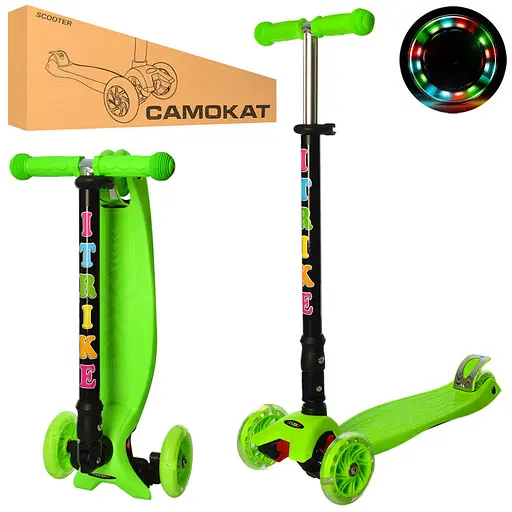 Детский самокат iTrike JR 3-003-1-GR MAXI складной - фото 2