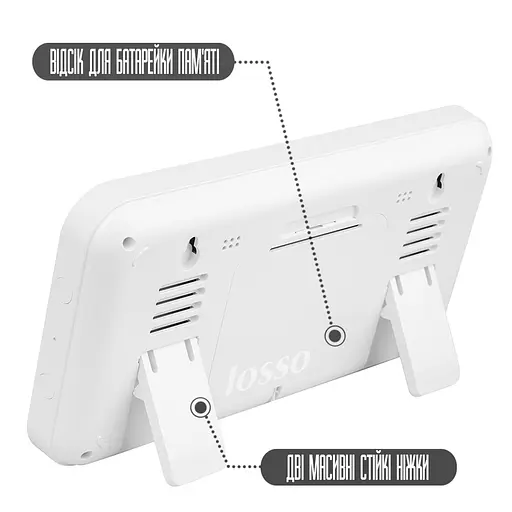 Электронные часы настольные и настенные LOSSO Premium W-500 интерьерные светодиодные White (18969) - фото 7