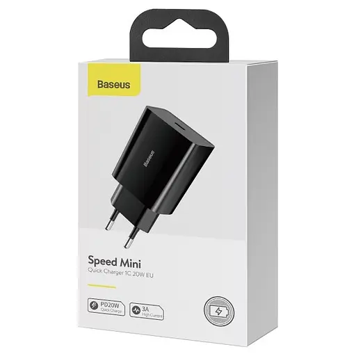Адаптер питания Baseus Speed ​​Mini 20W с разъемом Type-C и быстрой зарядкой - фото 10