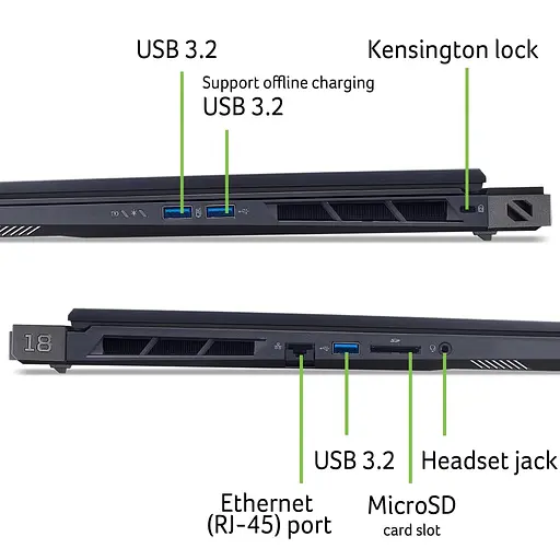 Ноутбук Acer Predator Helios 18 PH18-73 18" WQUXGA IPS Intel U9-275HX 64GB F2TB NVD5090-24 Lin чорний - фото 2