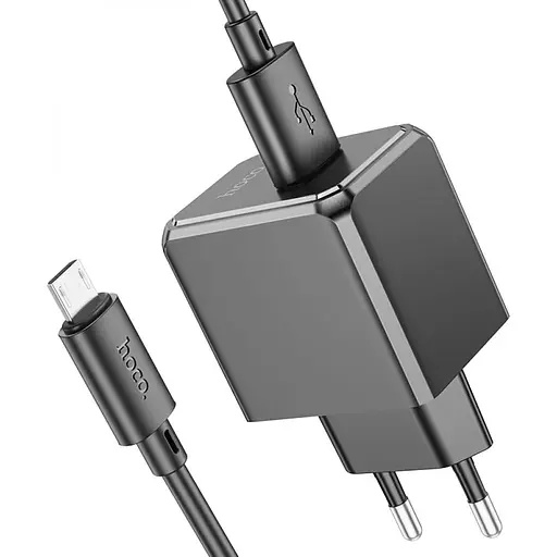 Комплект зарядного устройства Hoco CS11A 1USB 10.5W 5V/2.1A USB/MicroUSB 1m Black - фото 3