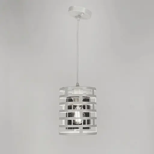 Підвіс в стилі LOFT у білому корпусі із графітовим плафоном Line.F 12728/1 WT+GR - фото 2