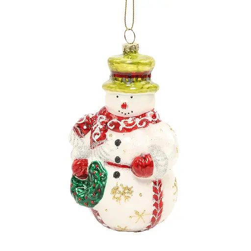 Елочное украшение "Снеговик с подарком" 7,6*7*13,4 см, YQ1409718