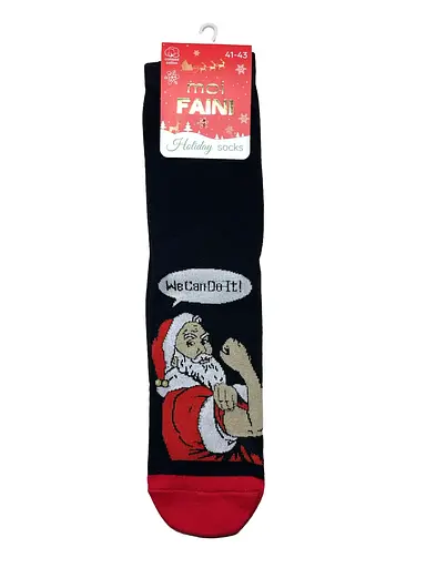 Шкарпетки Новорічні чоловічі з індійської бавовни "We Can Do It" 113035 - фото 1