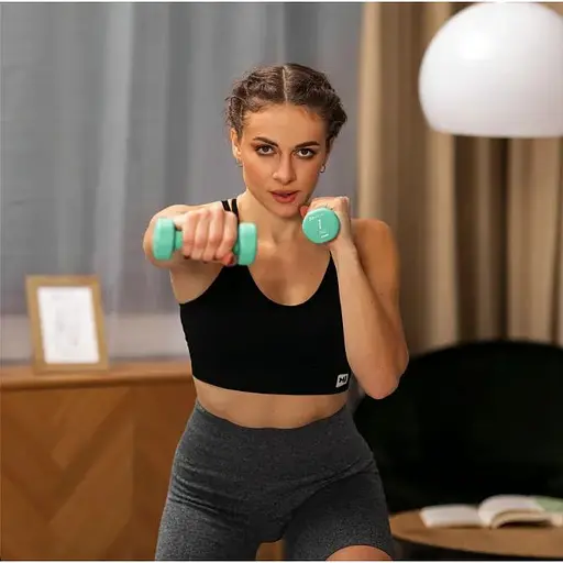 Гантели для фитнеса Hop-Sport неопреновые круглые HS-V010DR 2x1кг бирюзовый - фото 3