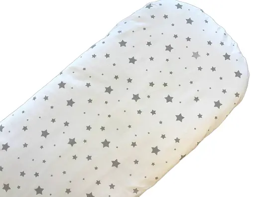 Простынь хлопковая Moontime в коляску "Звездопад серый" - фото 1