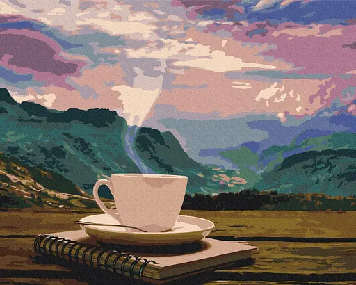 Картина за номерами на підрамнику Brushme Ранок з видом на гори