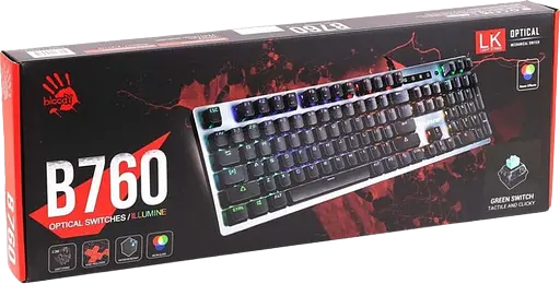 Клавіатура A4Tech B760 Bloody RGB Grey (B760 BLOODY (GREY) GREEN) - фото 3