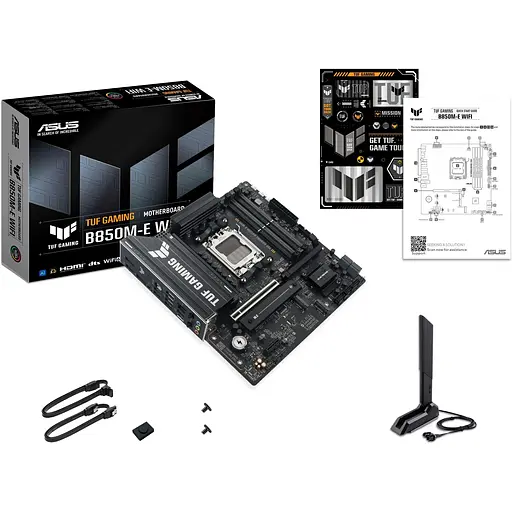 Материнська плата Asus TUF Gaming B850M-E WIFI sAM5 B850 4xDDR5 M.2 HDMI DP WiFi BT mATX - фото 2