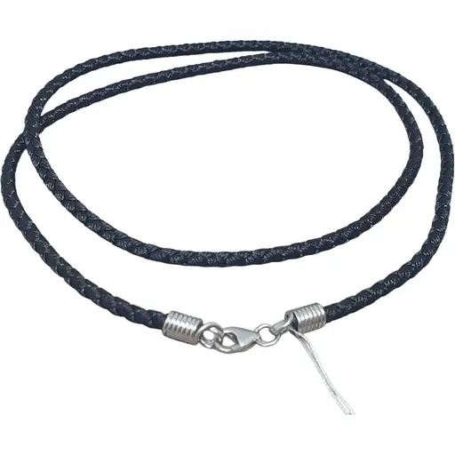 Ювелірний шнурок з текстилю Малина з срібними вставками. 302/Р 45