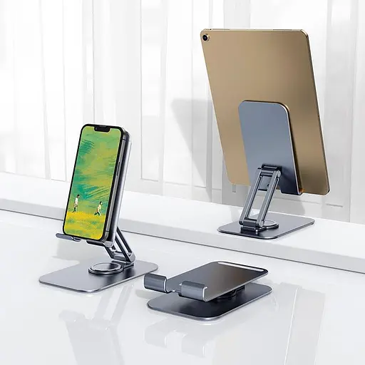 Тримач Hoco PH50 Plus Ivey dual axis rotating metal tablet desktop holder настільний для планшетів 4.5-12" - фото 9