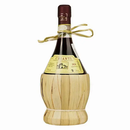 Вино Chianti Fiasco DOCG 2024 красное сухое 0.75 л в соломенной корзинке  - фото 1