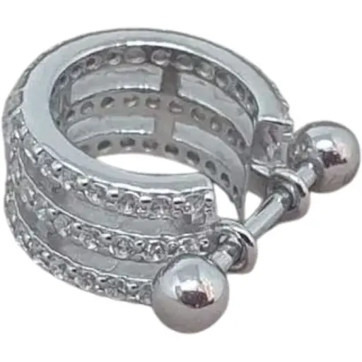 Серебряная серьга кольцо для пирсинга хеликса Ирий со штангой. 40081ШТ