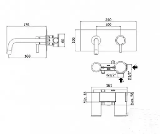 Смеситель для раковины Paffoni Ligth LIG 101 CR/M, Хром - фото 2