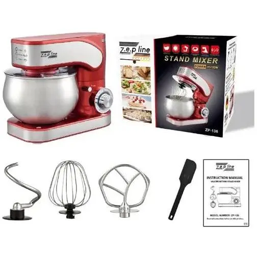 Кухонная машина комбайн Zepline ZP-136 Красный 3500 Вт - фото 6
