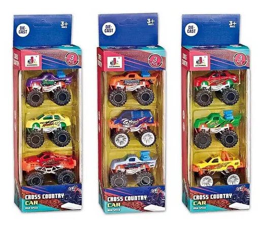 Набор машинок, DS053, 3 шт., металл, 7 см (В ассортименте) - фото 2