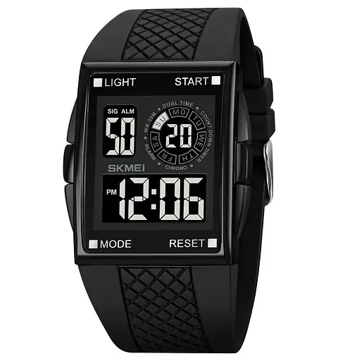 Мужские наручные кварцевые часы Skmei 1967 (Черные с черным)