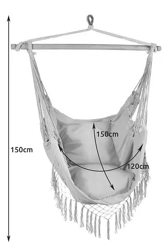 Гамак - бразильське крісло сірого кольору Gardlov 23671 - фото 3
