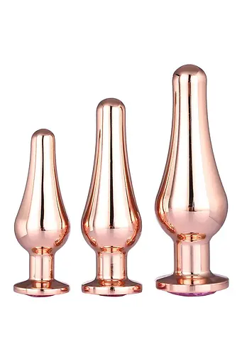 Анальна пробка Gleaming Love Pleasure Plug Set 3 шт. (рожевий)