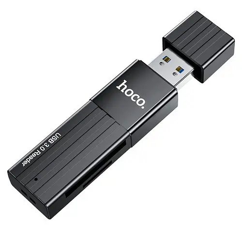 Картридер Hoco HB20 Mindful 2 в 1 USB 3.0 черный - фото 3