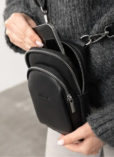 Женская сумка Sambag Modena черная 19 х 11 х 3 см (96193001) - фото 4