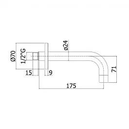 Излив для ванны Paffoni 17,5 см honey gold ZBOC139HG, Золотой - фото 2