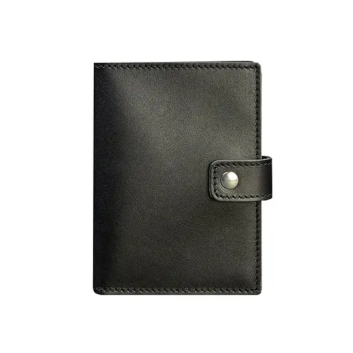 Шкіряна обкладинка для паспорта 5.0 (з віконцем) чорна - фото 7