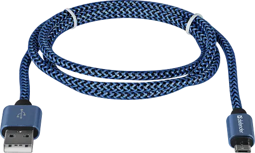 Кабель USB AM-micro BM, 1.0м, синий, 08-03T PRO Defender - фото 2