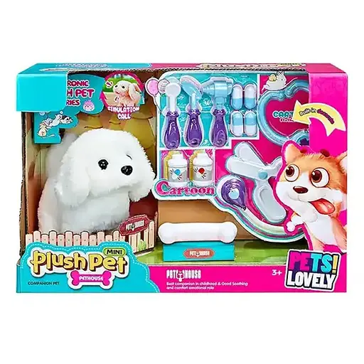 Мягкая интерактивная игрушка Собачка, набор врача, коробка 39x26x14 см