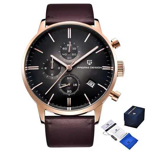 Наручные часы мужские PD-2720 Gold-Black-Brown Pagani Design acs0031103