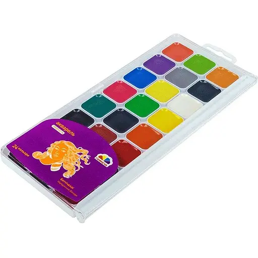 Набір медової акварелі Гамма Творчість 24 кольри без пензлика пластик