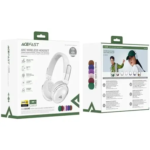 Гарнитура Acefast H7 ANC Bluetooth Pearl White - фото 4