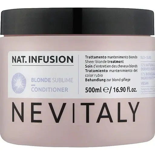 Крем-ополіскувач Nevitaly Sheer Blonde Treatment для нейтралізації жовтих відтінків на волоссі 500 мл