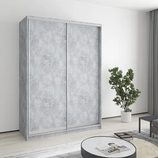 Шафа-купе дводверна MebelStar Комбо AL 2ДСП 150x60x210 см Бетон (MBS-2714)