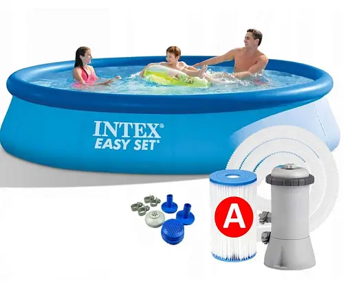 Басейн наливний 28142 Intex круглий 396*84 см, картриджним фільтром, в коробці (6941057400174) - фото 2