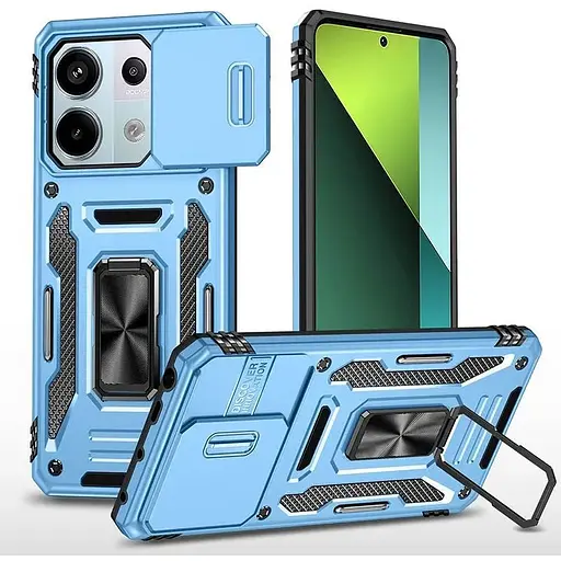 Ударостійкий чохол Epik Camshield Army Ring для Xiaomi Poco X6 / Note 13 Pro 5G Блакитний / Light Blue