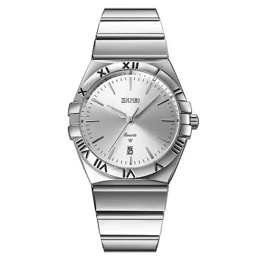 Мужские классические часы Skmei 9257 (Серебристые с серебристым циферблатом)