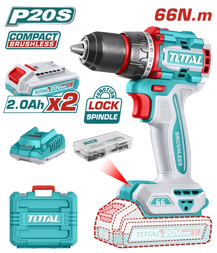 Шурупокрут TOTAL TDLI20668 20В Li-Ion